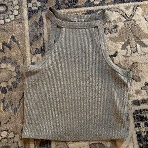 Gray Knit Crop Top